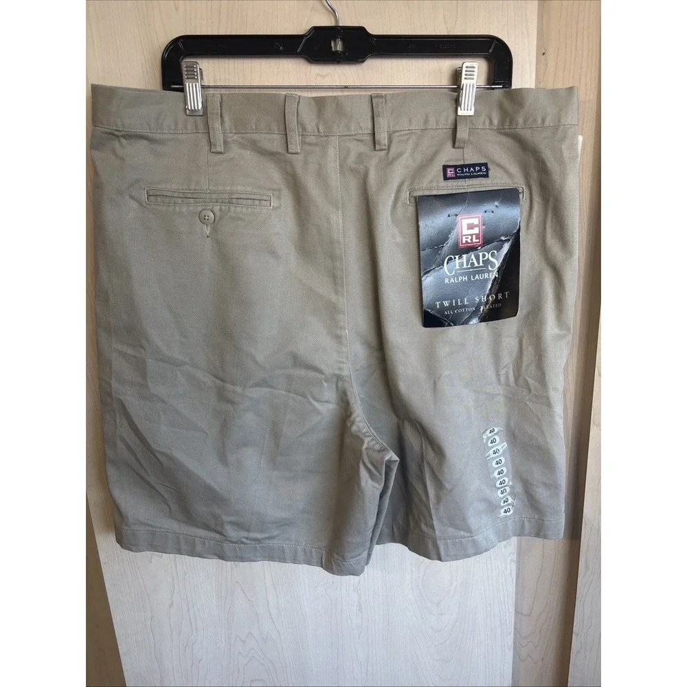 VTG Chaps Ralph Lauren NWT Pleated Chino Shorts Men's Size 40 Khaki Beige 90s